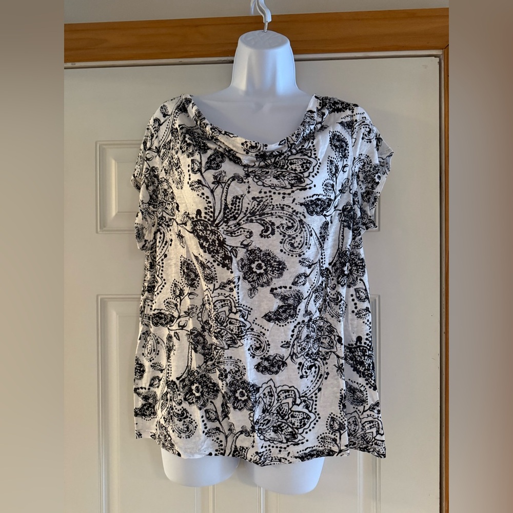 Rachel Zoe Black and White Floral Blouse